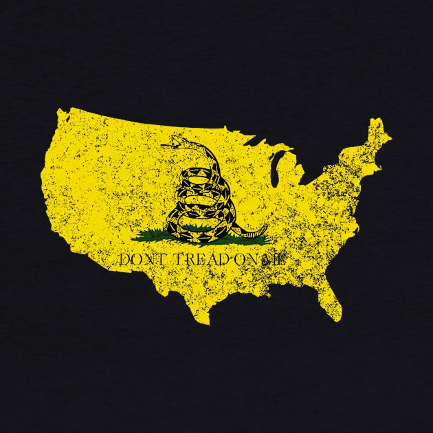 United States of America - Gadsden Flag (Distressed) by Malicious Defiance